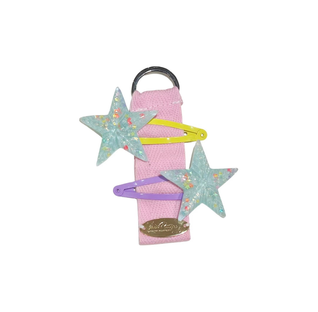 Set of two glitter star hair clips